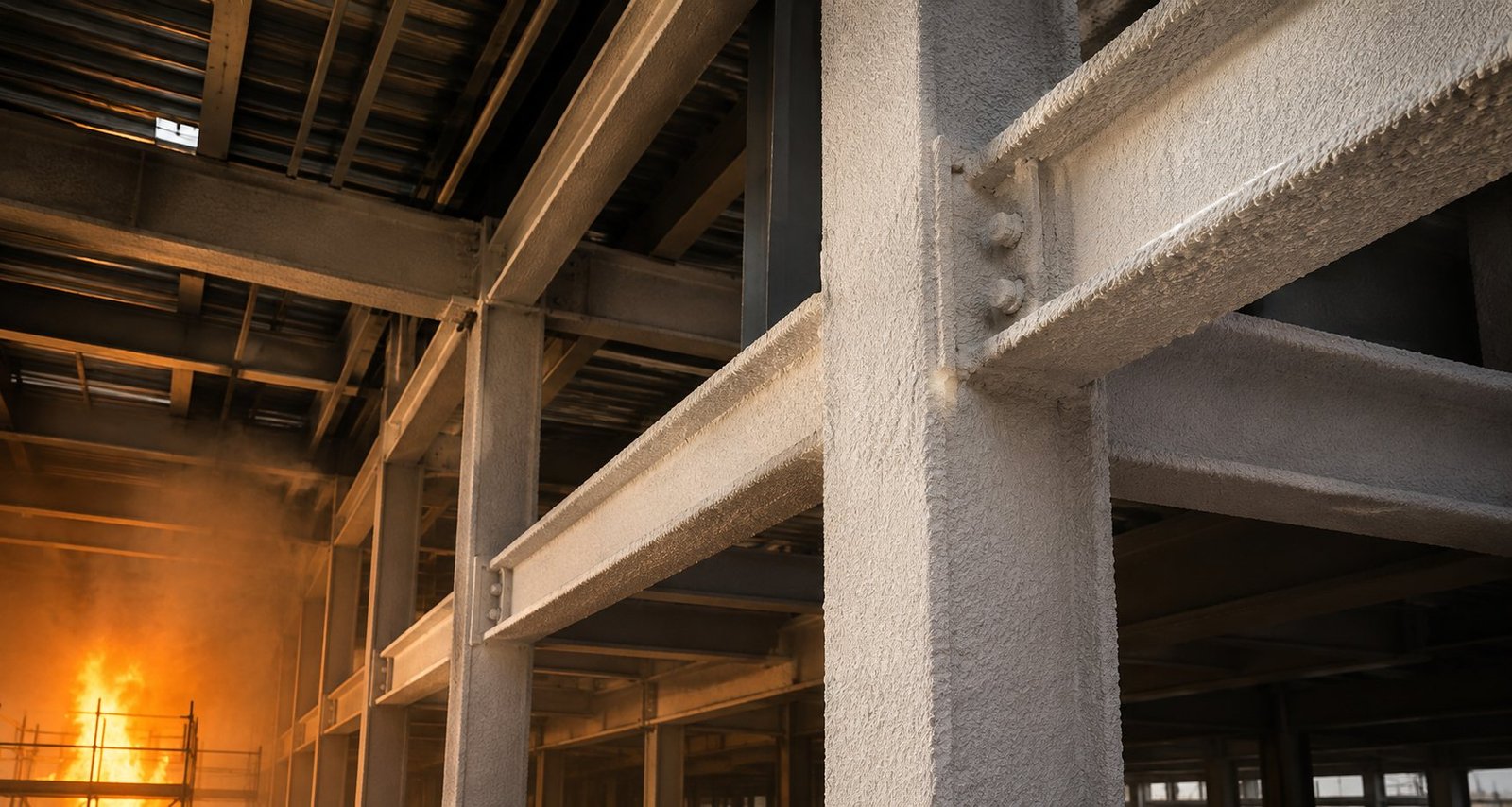Jasa fireproofing dan cat tahan api pada struktur baja