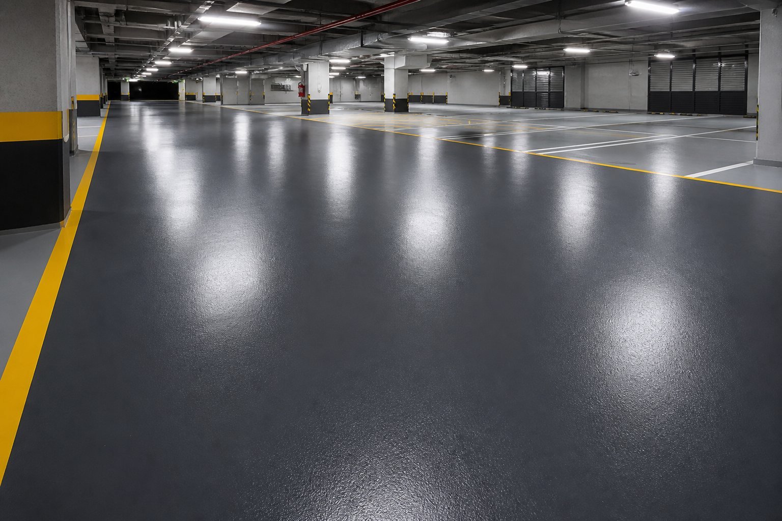 Proyek epoxy coating pada area parkir
