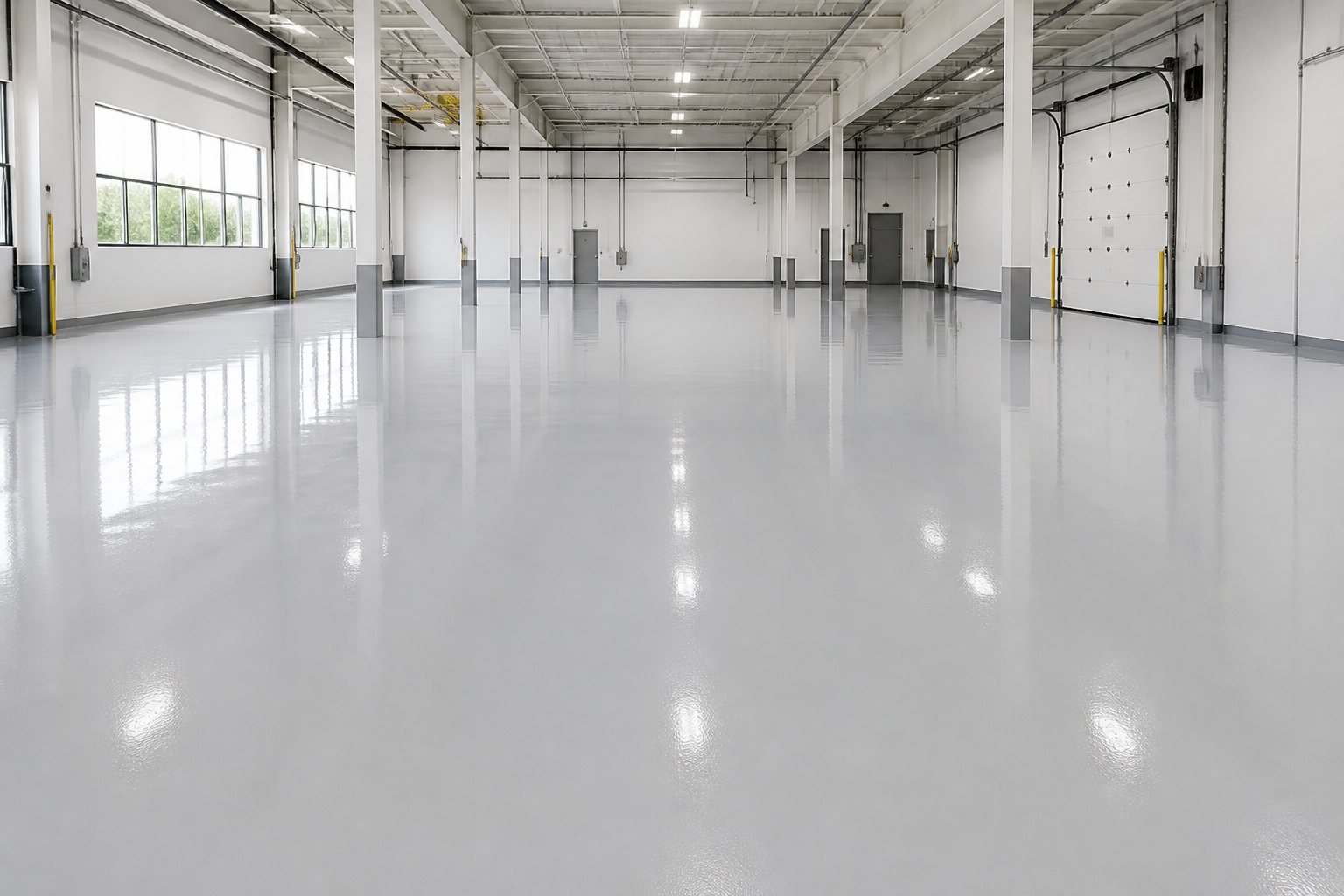 Proyek epoxy coating pada lantai gudang