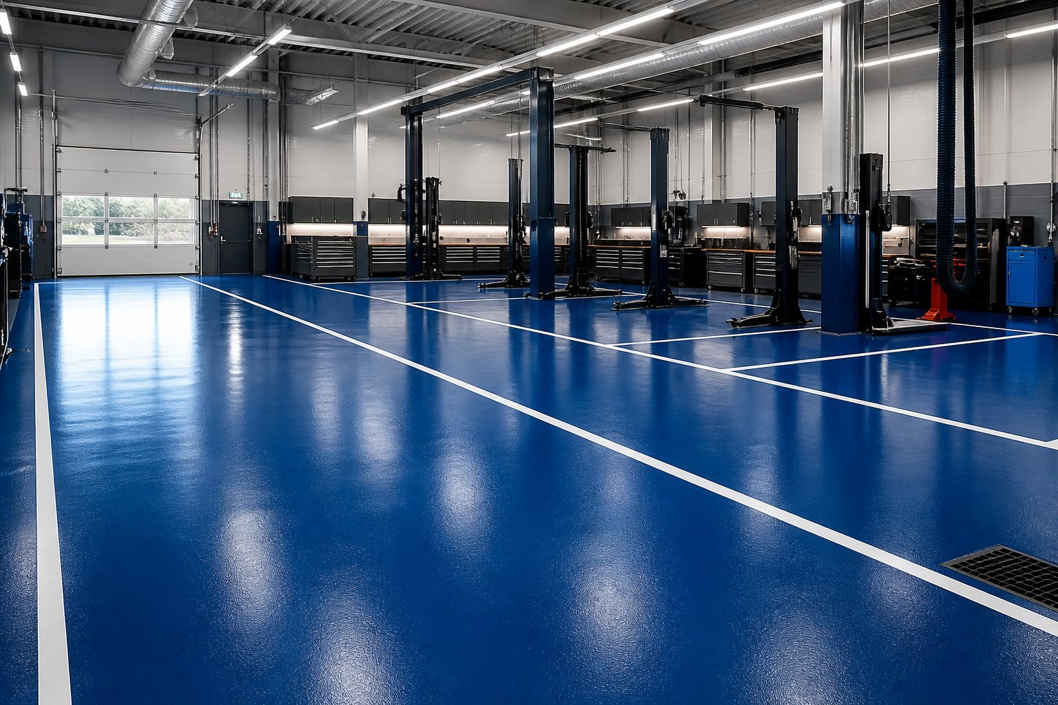 Proyek polyurethane coating pada workshop