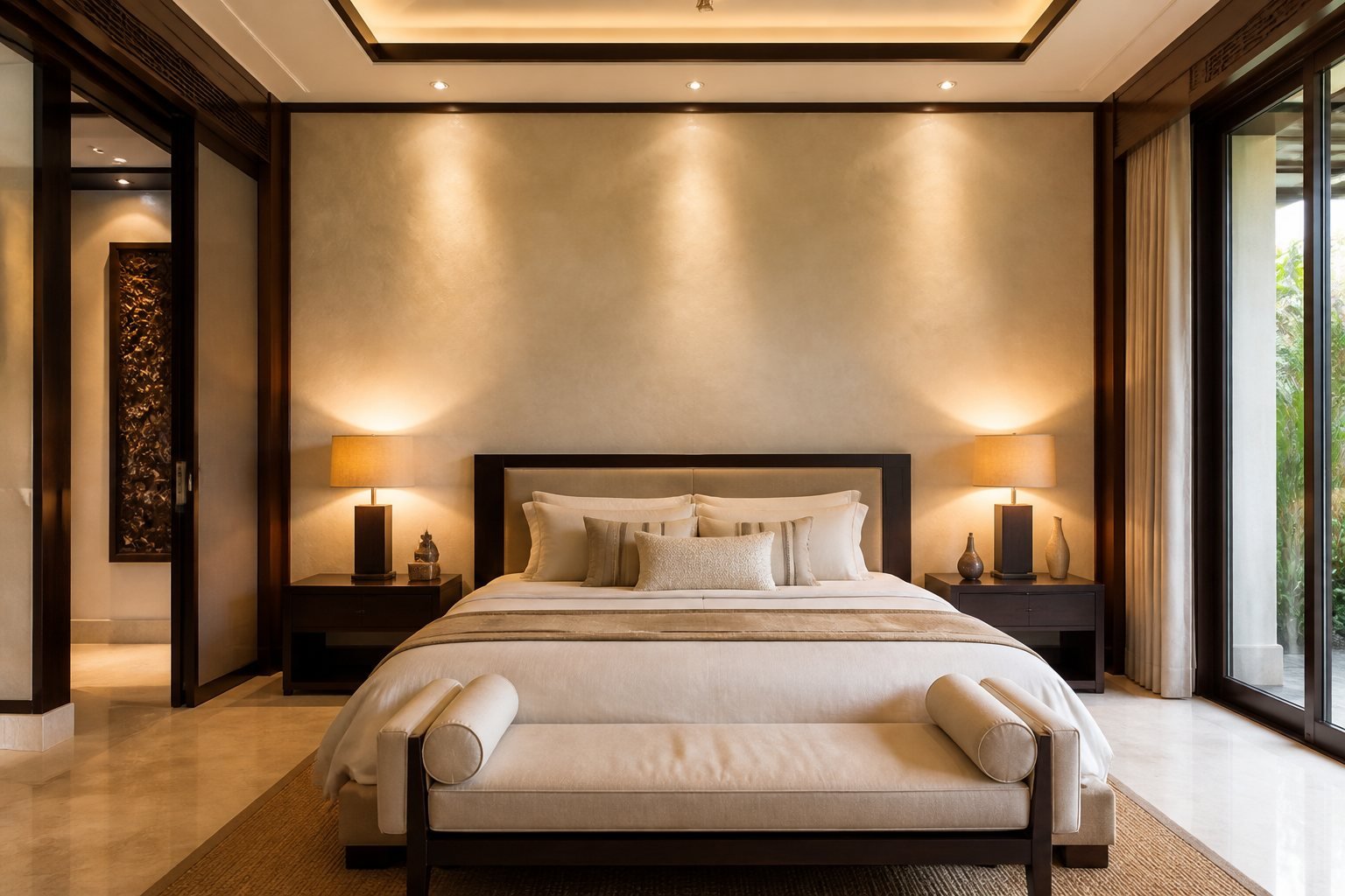 Proyek kamar tidur dengan Venetian Stucco